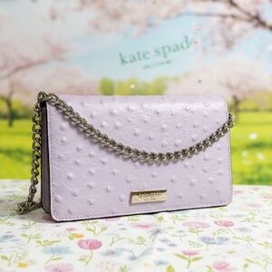 Kate Spade Lavender Textured Clutch with crossbody chain